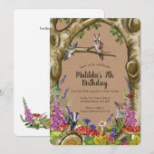 Woodland Animals Birthday Forest-uitnodiging Kaart (Voorkant / Achterkant)