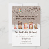 Woodland Animals Birthday Invitation Kaart (Voorkant)