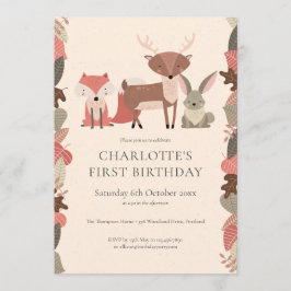 Woodland Animals Birthday Party Kaart