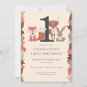 Woodland Animals Birthday Party Kaart