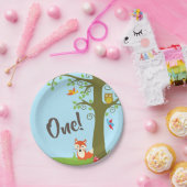 Woodland Animals Birthday Party Papieren Bordje (Feest)