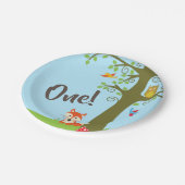 Woodland Animals Birthday Party Papieren Bordje (Gekanteld)