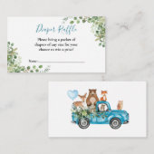 Woodland Animals Blue Truck Baby shower Informatiekaartje (Voorkant / Achterkant)
