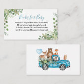 Woodland Animals Blue Truck Baby shower Informatiekaartje (Voorkant / Achterkant)