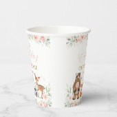 Woodland Animals Blush Bloemen 1e 2e 3e verjaardag Papieren Bekers (Links)