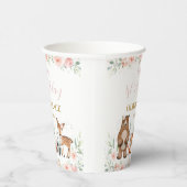 Woodland Animals Blush Bloemen 1e 2e 3e verjaardag Papieren Bekers (Rechts)