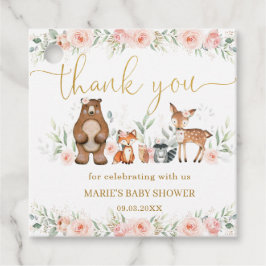 Woodland Animals Blush Floral Baby shower Birthday Bedankjes Labels