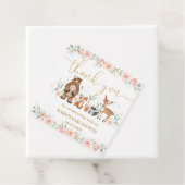 Woodland Animals Blush Floral Baby shower Birthday Bedankjes Labels (In situ)