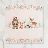Woodland Animals Blush Floral Baby shower Birthday Bedankjes Labels (Achterkant)