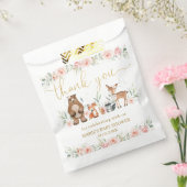 Woodland Animals Blush Floral Baby shower Birthday Bedankzakje (Gezegeld)
