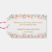 Woodland Animals Blush Floral Baby shower Birthday Cadeaulabel (Achterkant Horizontaal)