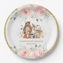 Woodland Animals Blush Floral Baby shower Birthday