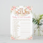 Woodland Animals Blush Floral Baby Word Scramble (Staand voorkant)