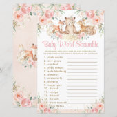 Woodland Animals Blush Floral Baby Word Scramble (Voorkant / Achterkant)