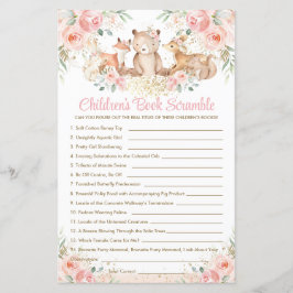 Woodland Animals Blush Floral Children's Book Game
