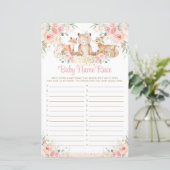 Woodland Animals Blush Floral Name Race Game (Staand voorkant)