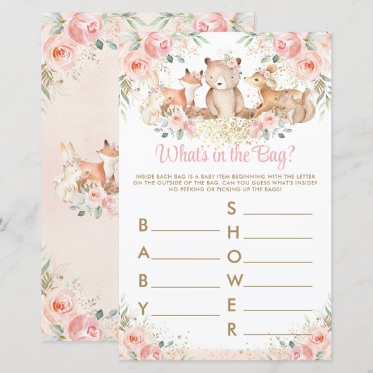 Woodland Animals Blush Floral wat er in de tas zit (Voorkant / Achterkant)