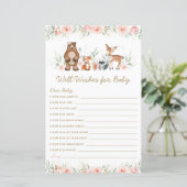 Woodland Animals Blush Floral Well Wishes for Baby (Staand voorkant)