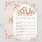 Woodland Animals Blush Floral Wishes for Baby Game (Voorkant / Achterkant)
