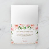 Woodland Animals Blush Pink Floral 1e verjaardag Bedankkaart (Binnen)