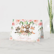 Woodland Animals Blush Pink Floral Baby shower