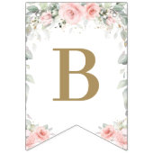 Woodland Animals Blush Pink Floral Baby shower Vlaggetjes (Tweede vlag)