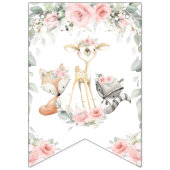 Woodland Animals Blush Pink Floral Baby shower Vlaggetjes (Eerste vlag)
