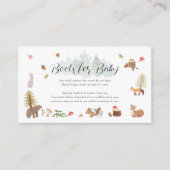 Woodland Animals Boek Aanvraag Baby shower Informatiekaartje (Voorkant)
