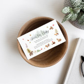 Woodland Animals Boek Aanvraag Baby shower Informatiekaartje