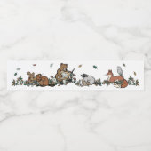 Woodland Animals Boek Themafeest Waterfles Etiket (Enkel label)