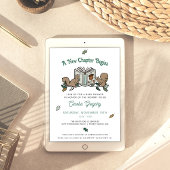 Woodland Animals Boek Theme Baby shower Kaart