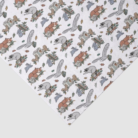 Woodland Animals Boek Theme Herfst Tissuepapier (Detail)