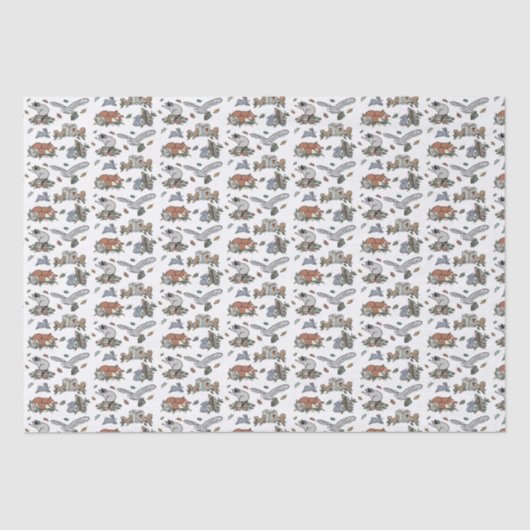 Woodland Animals Boek Theme Herfst Tissuepapier (Voorkant)