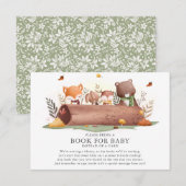 Woodland Animals Boek voor Baby Informatiekaartje (Voorkant / Achterkant)