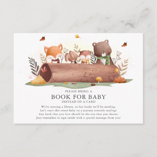 Woodland Animals Boek voor Baby Informatiekaartje (Voorkant)