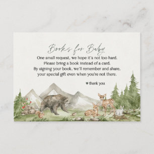 Woodland Animals boeken voor baby invitatie invoeg Informatiekaartje