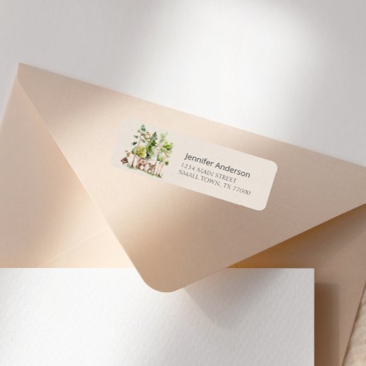 Woodland Animals Boho Baby shower Adres Etiket