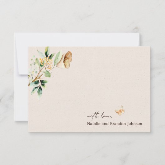 Woodland Animals Boho Baby shower bedankkaart (Achterkant)