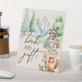 Woodland Animals Boho Baby shower Boeken Geschenke Reclamebord Met Voetstuk (Insitu)
