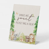 Woodland Animals Boho Baby shower Favoriet Reclamebord Met Voetstuk (Voorkant)