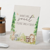 Woodland Animals Boho Baby shower Favoriet Reclamebord Met Voetstuk (Insitu)