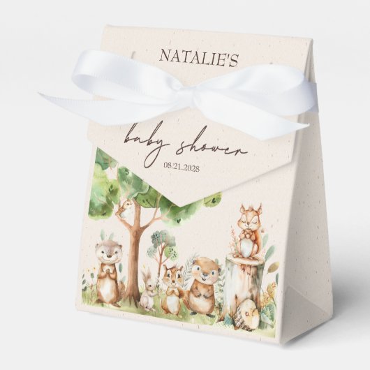 Woodland Animals Boho Boy Baby shower Bedankdoosjes (Voorkant Zijde)