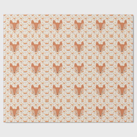 Woodland Animals Boho Design Fox Cadeaupapier (Vlak)