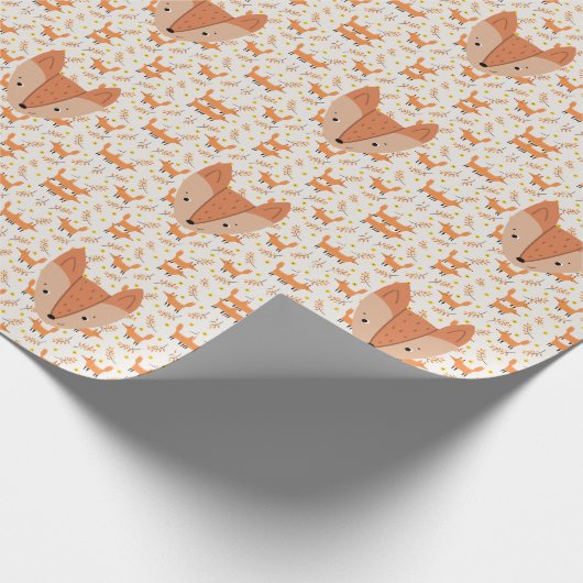 Woodland Animals Boho Design Fox Cadeaupapier (Hoek)