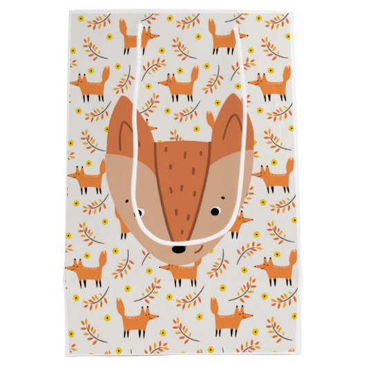 Woodland Animals Boho Design Fox Medium Cadeauzakje (Achterkant)