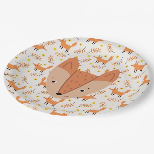Woodland Animals Boho Design Fox Papieren Bordje (Gekanteld)