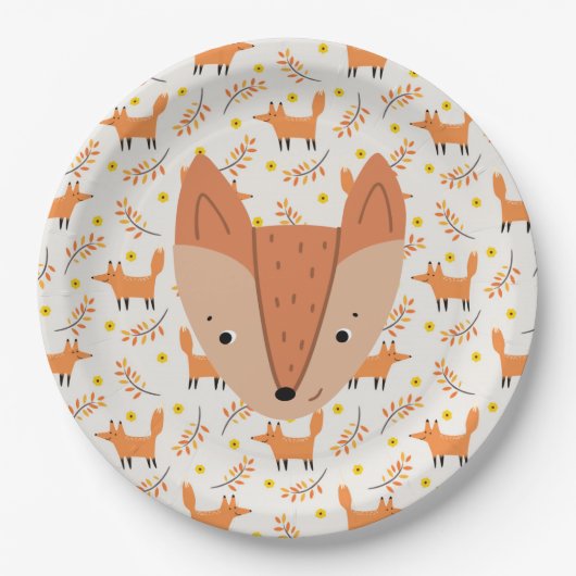 Woodland Animals Boho Design Fox Papieren Bordje (Voorkant)