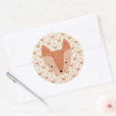 Woodland Animals Boho Design Fox Ronde Sticker (Envelop)