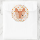 Woodland Animals Boho Design Fox Ronde Sticker (Tas)