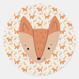 Woodland Animals Boho Design Fox Ronde Sticker